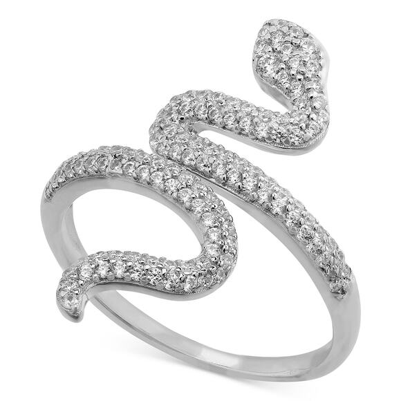 Giani Bernini Cubic Zirconia Snake Ring in Sterling Silver Size 7 - Picture 1 of 10